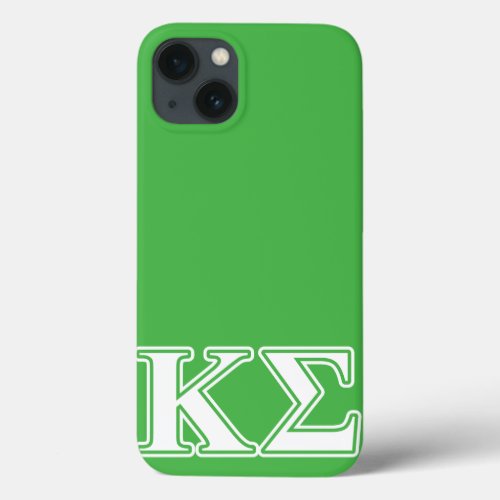 Kappa Sigma White and Green Letters iPhone 13 Case