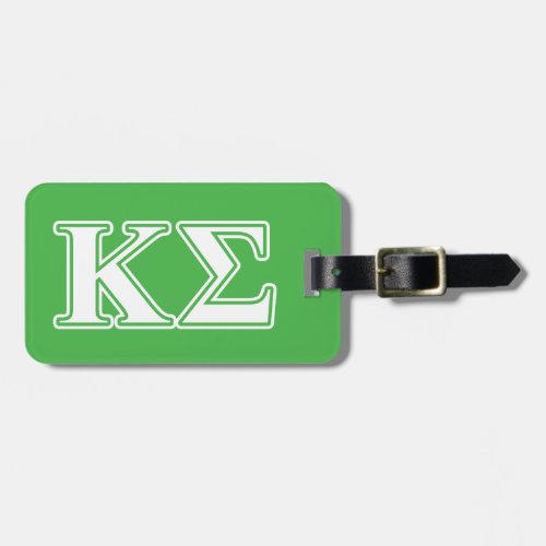 Kappa Sigma White and Green Letters Luggage Tag