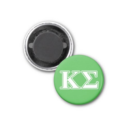 Kappa Sigma White and Green Letters Magnet