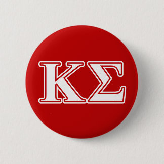 Kappa Sigma White and Red Letters Button