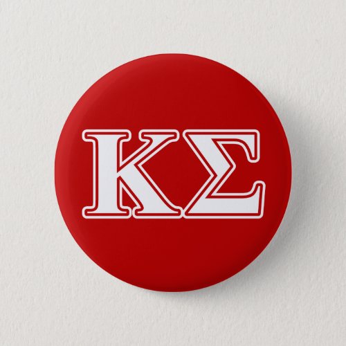 Kappa Sigma White and Red Letters Button