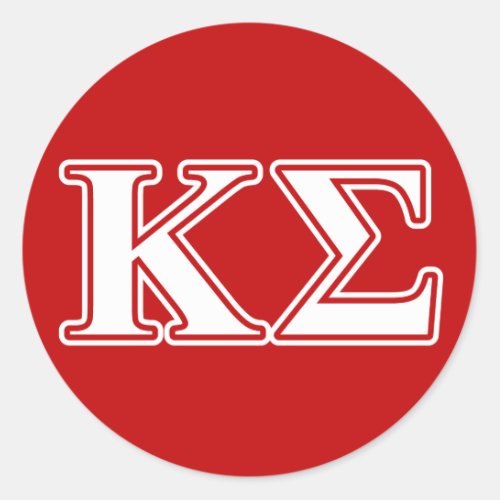 Kappa Sigma White and Red Letters Classic Round Sticker