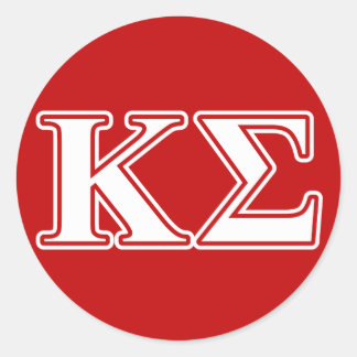 Kappa Sigma White and Red Letters Classic Round Sticker