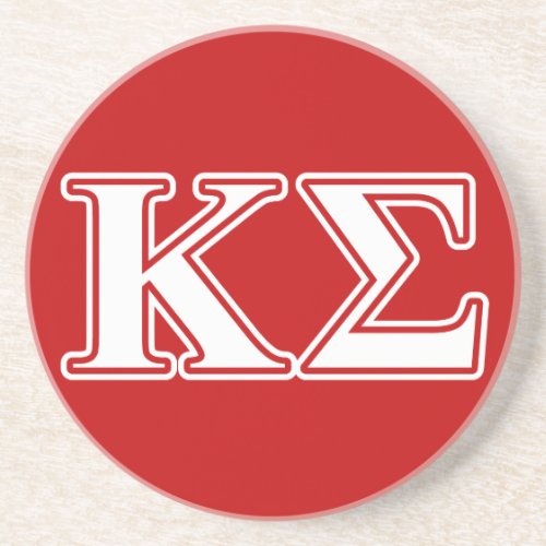 Kappa Sigma White and Red Letters Coaster