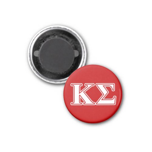 Kappa Sigma White and Red Letters Magnet