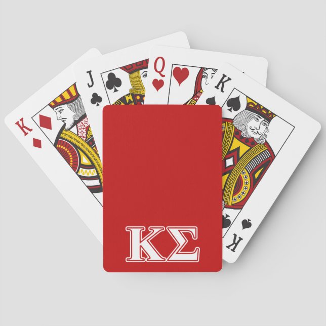 Kappa Sigma White and Red Letters Poker Cards (Back)