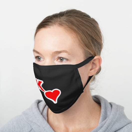 Kappa Sweetheart Black Cotton Face Mask (Angled)