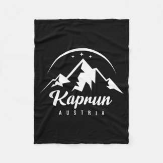 Kaprun austria ski resort skiing snowboarding fleece blanket