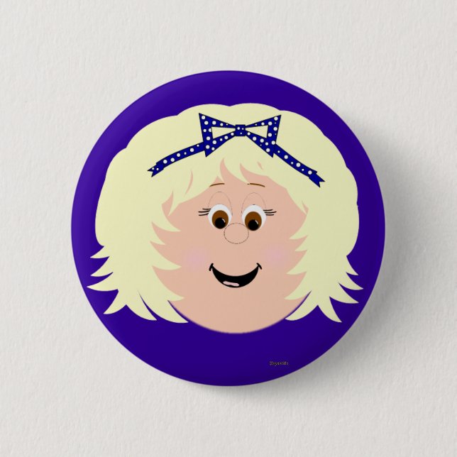 Kapskids Blonde Girl Face Button Badge (Front)