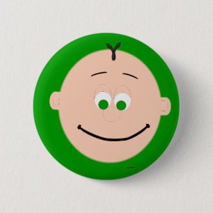 Kapskids Boys Face Green Eyes Button Badge
