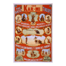 KAR-MI Magician Troupe VAUDEVILLE Poster