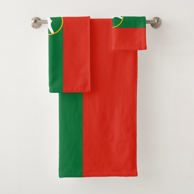 Karachay Cherkessia Flag Bath Towel Set (Insitu)