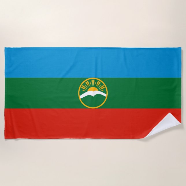 Karachay Cherkessia Flag Beach Towel (Front)