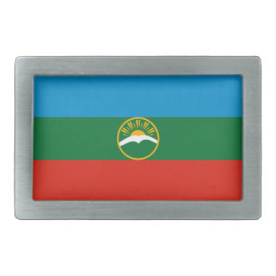 Karachay Cherkessia Flag Belt Buckle