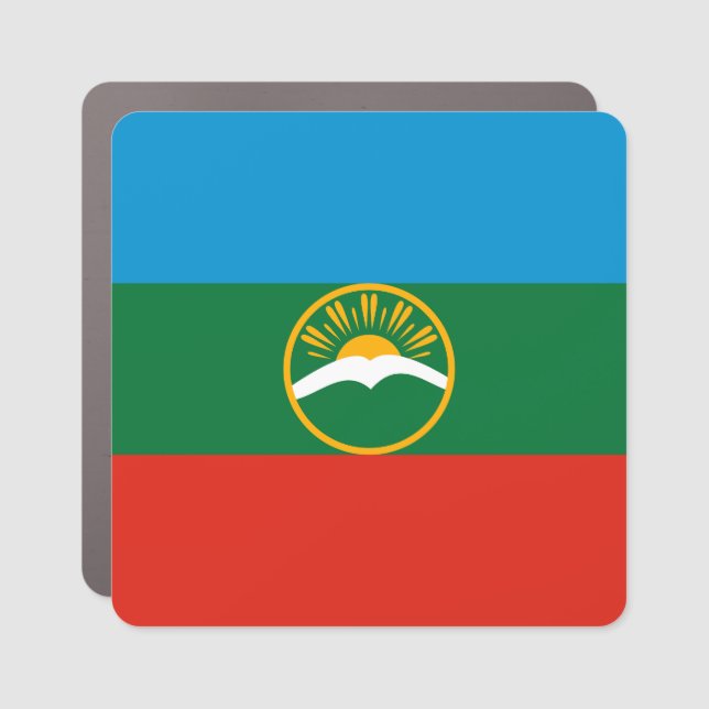 Karachay Cherkessia Flag Car Magnet (Front)