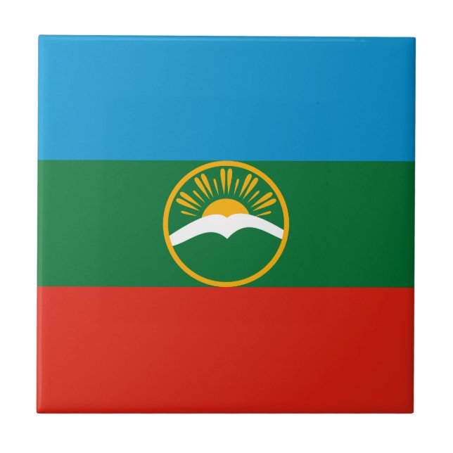 Karachay Cherkessia Flag Ceramic Tile (Front)