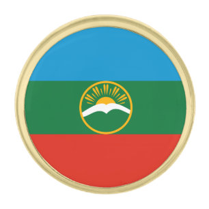 Karachay Cherkessia Flag Gold Finish Lapel Pin