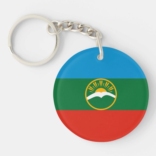 Karachay Cherkessia Flag Keychain (Front)