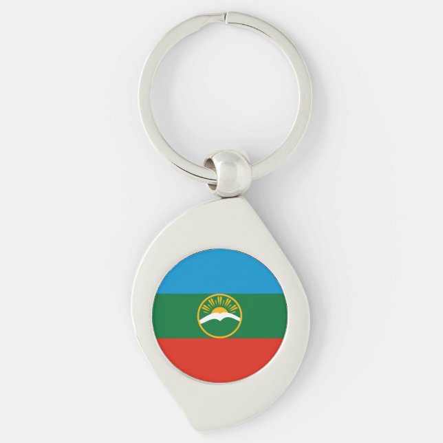 Karachay Cherkessia Flag Keychain (Front)