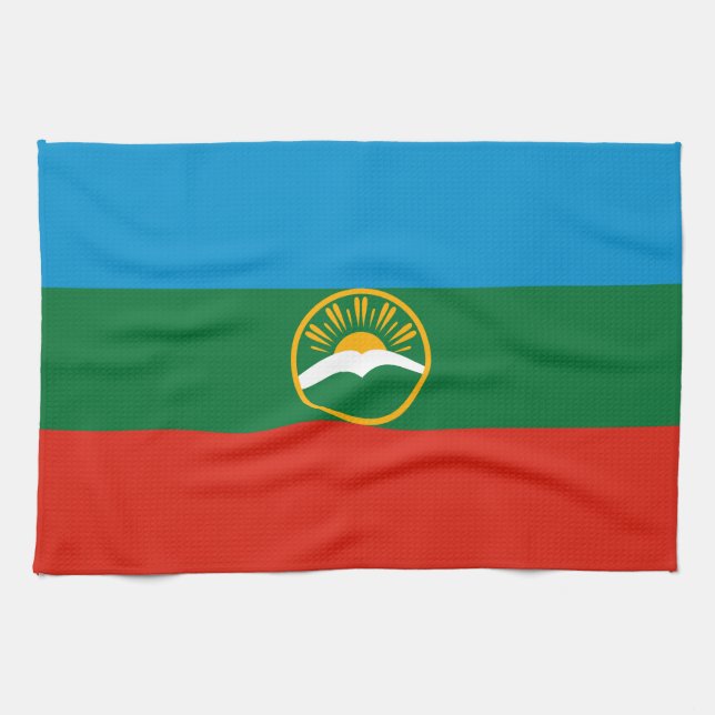 Karachay Cherkessia Flag Kitchen Towel (Horizontal)