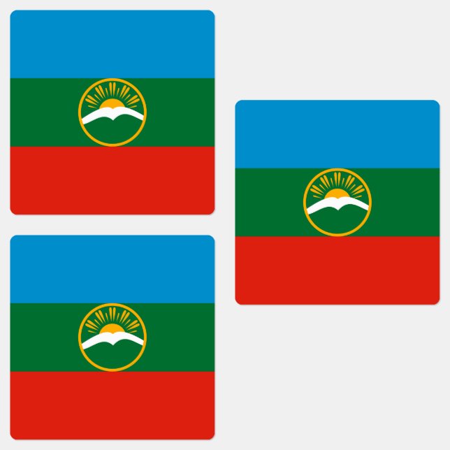 Karachay Cherkessia Flag Labels (Group)