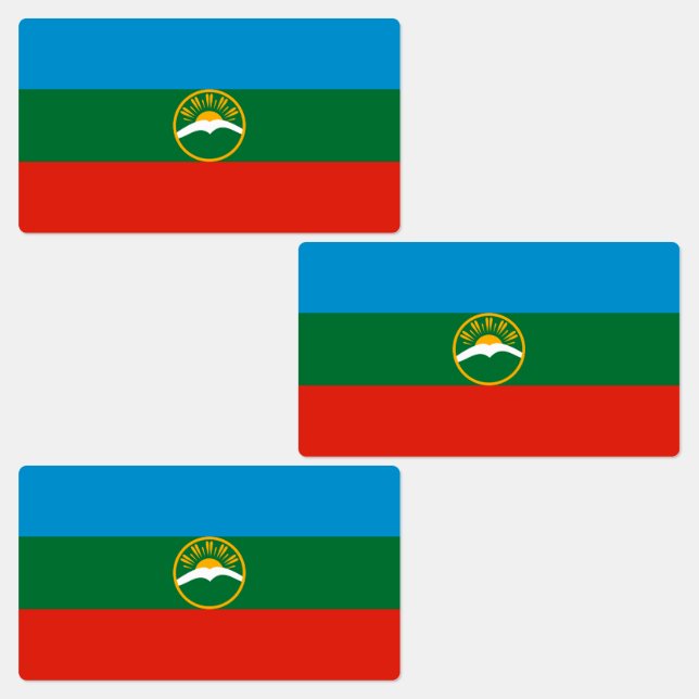 Karachay Cherkessia Flag Labels (Group)