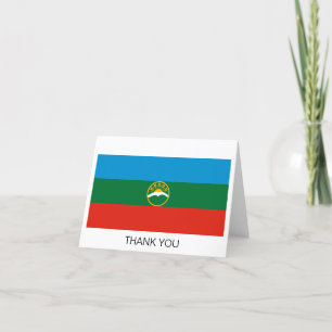 Karachay Cherkessia Flag Letterpress Thank You Card