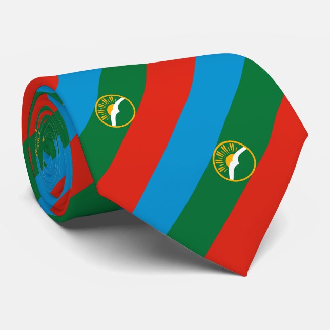 Karachay Cherkessia Flag Neck Tie (Rolled)