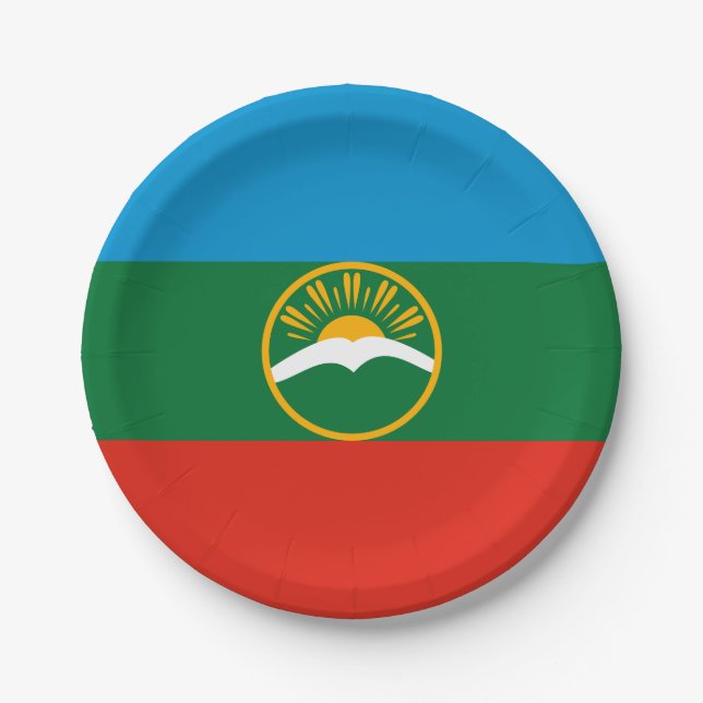 Karachay Cherkessia Flag Paper Plates (Front)