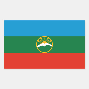 Karachay Cherkessia Flag Rectangular Sticker