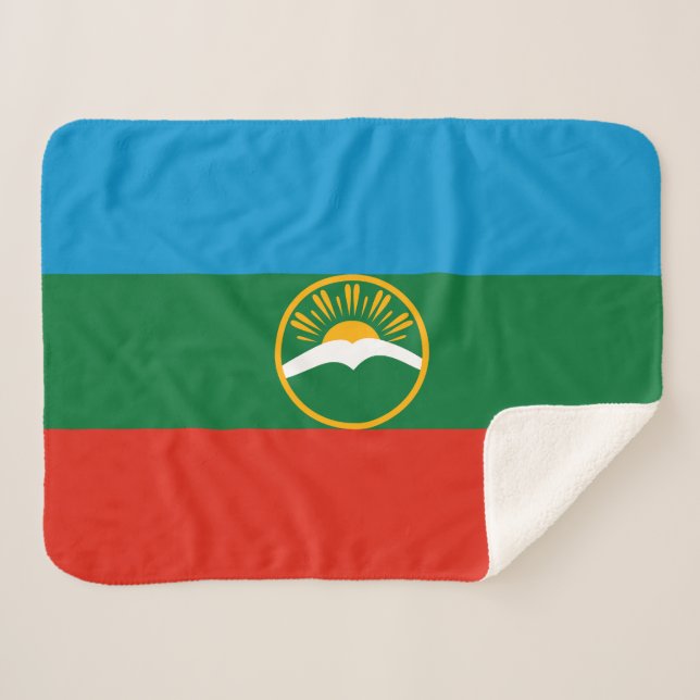 Karachay Cherkessia Flag Sherpa Blanket (Front (Horizontal))