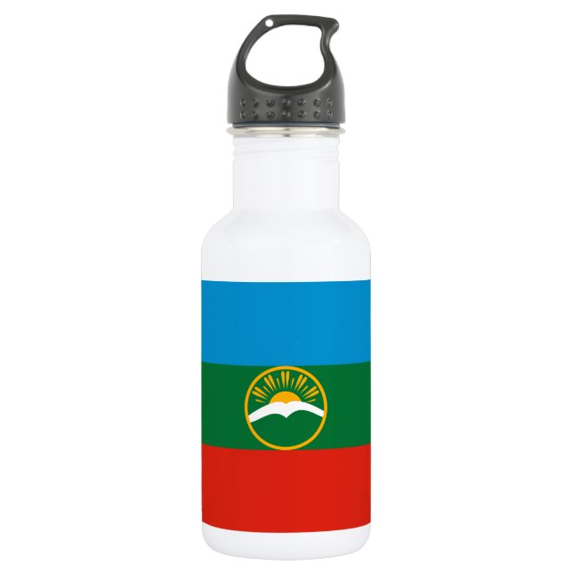 Karachay Cherkessia Flag Stainless Steel Water Bottle (Front)