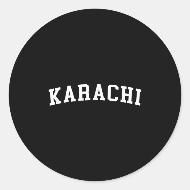 Karachi  classic round sticker (Front)