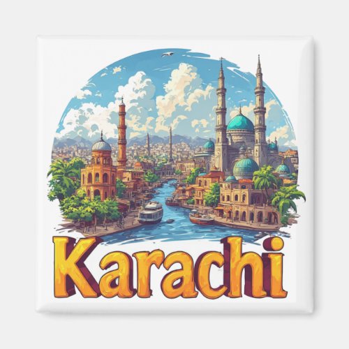 Karachi Pakistan City Gift For Travelers 🗺️ Magnet