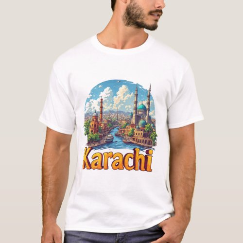 Karachi Pakistan City Gift For Travelers 🗺️ T-Shirt