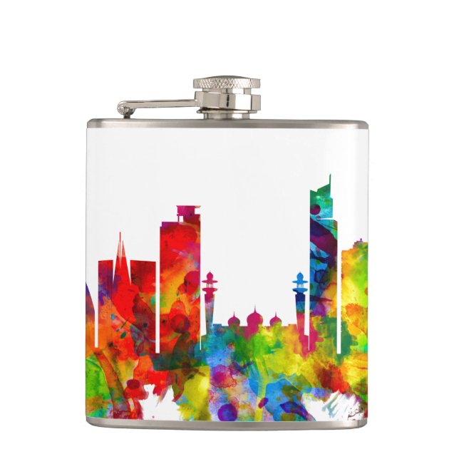Karachi Pakistan Skyline Flask (Front)