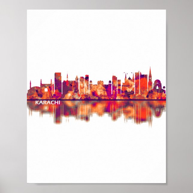 Karachi Pakistan Skyline Poster (Front)