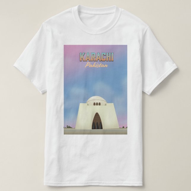 Karachi Pakistan travel poster T-Shirt (Design Front)