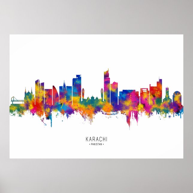 Karachi Skyline Pakistan Poster (Front)
