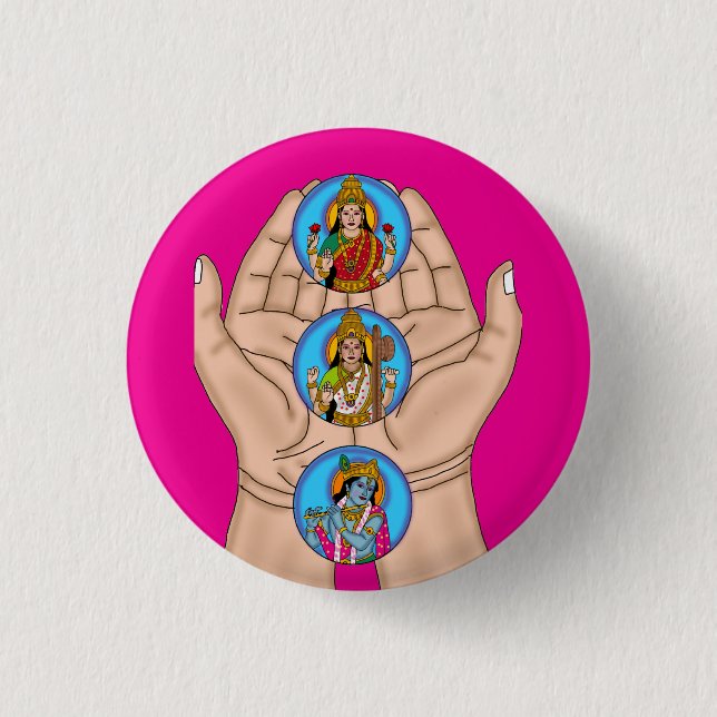 Karagre Vasate Lakshmi Shloka Button (Front)