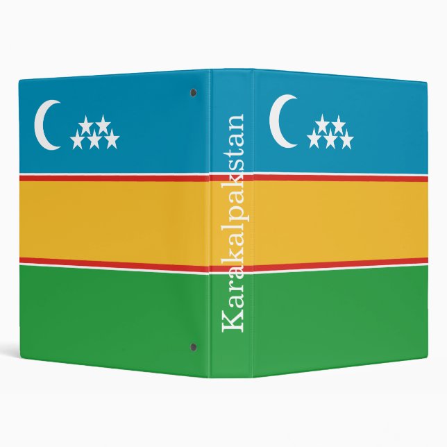 Karakalpakstan Flag 3 Ring Binder (Background)