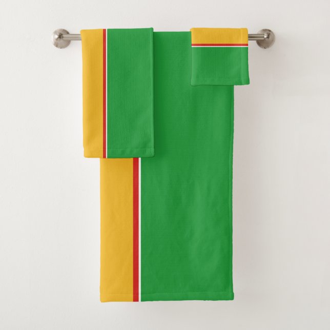 Karakalpakstan Flag Bath Towel Set (Insitu)