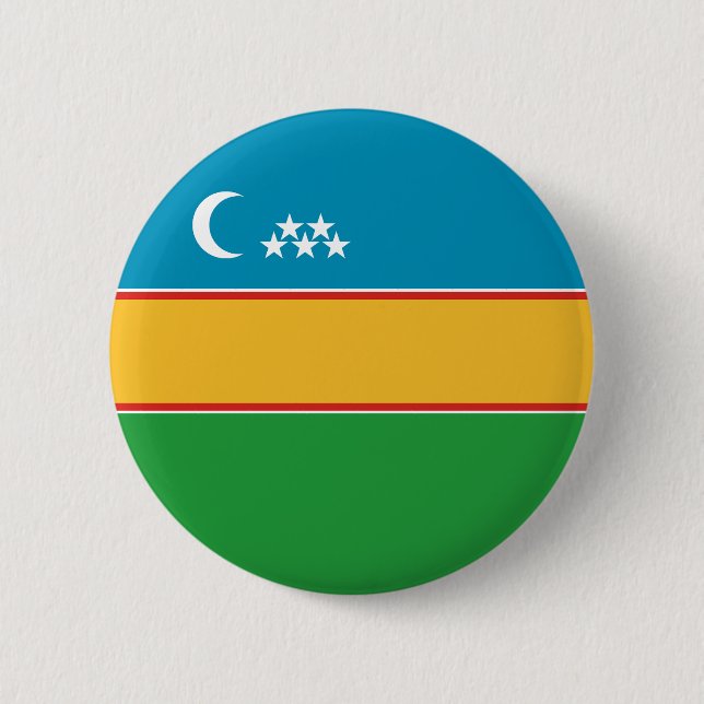 Karakalpakstan Flag Button (Front)