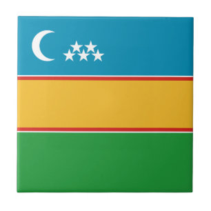 Karakalpakstan Flag Ceramic Tile