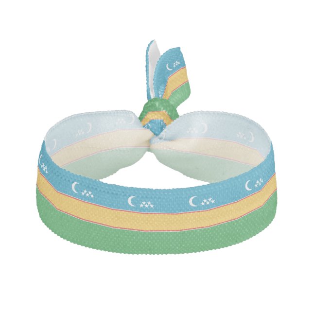 Karakalpakstan Flag Elastic Hair Tie (Front)