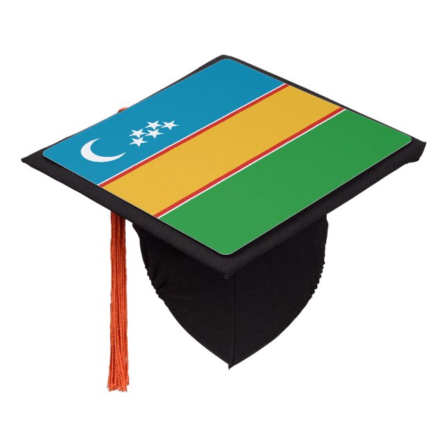 Karakalpakstan Flag Graduation Cap Topper (Angled)