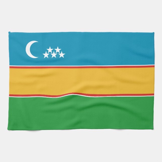 Karakalpakstan Flag Kitchen Towel (Horizontal)