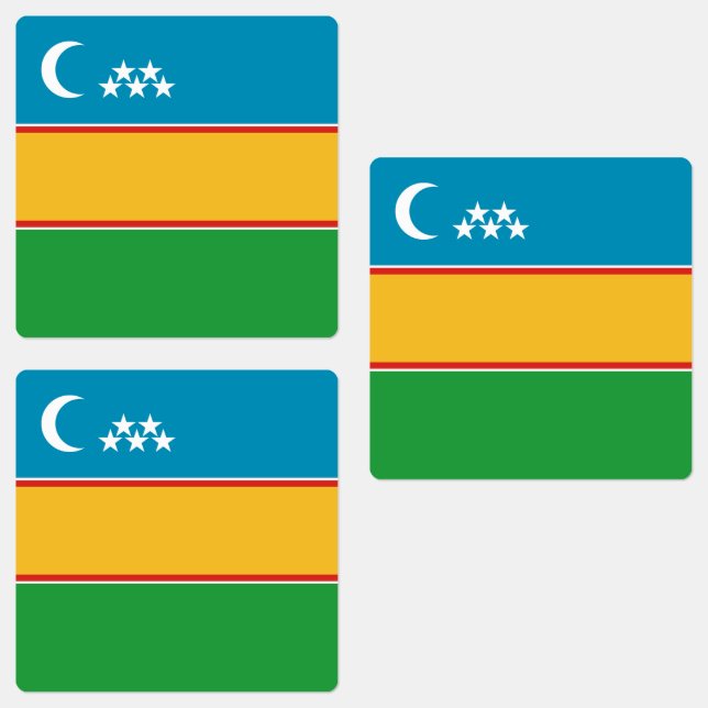 Karakalpakstan Flag Labels (Group)