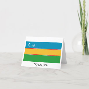 Karakalpakstan Flag Letterpress Thank You Card
