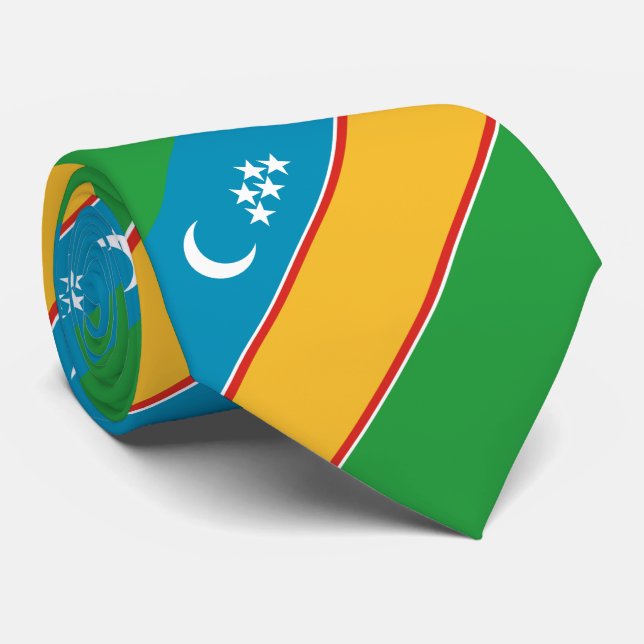 Karakalpakstan Flag Neck Tie (Rolled)